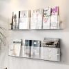 CT0439198JS_4 DuvinDD 2 Pack Acrylic Magazine Holder Rack Brochure Holder Wall Mount 24 inch Clear Hanging Magazine Rack Floating Bookshelf for Literature Pamphlet Organizer for Room Office, with Mounting Kit