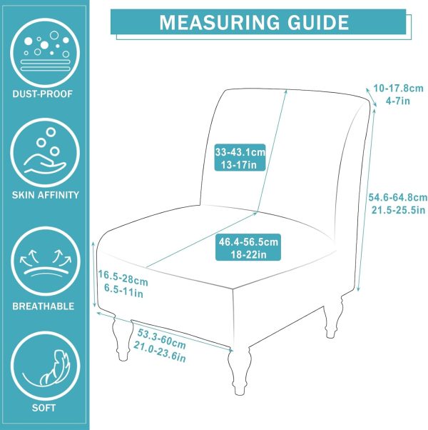 Liykimt Armless Accent Chair Cover Slipcover,Slipper Chair Stretch Spandex Removable for Armless Chair Furniture Protector Covers for Living Dining Room Hotel (Beige Flower, 1)
