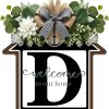 CT0439514JS_1 Large 14" Last Name House Front Door Wreath Decor for All Seasons, 26 Initial Letter Wreaths for Front Door Porch Welcome Garland and Eucalyptus Hanging Gift for Farmhouse Welcome Sign (D)