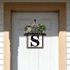 CT0439514JS_2 Large 14" Last Name House Front Door Wreath Decor for All Seasons, 26 Initial Letter Wreaths for Front Door Porch Welcome Garland and Eucalyptus Hanging Gift for Farmhouse Welcome Sign (D)