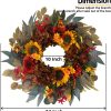HipTree 24 Inch Fall Sunflower Hydrangea Wreath Autumn Front Door Wreath | Artificial Thanksgiving Wreath with Eucalyptus Leaves, Harvest Wreath for Indoor Outdoor Porch Farmhouse Home Decor