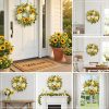 Sunflower Wreath with Hydrangeas, Lemons, Big Berry,Summer Wreath for Front Door, Unique Housewarming Gift,mother'day Gift,Farmhouse Porch Decor, Wall Decor-22IN