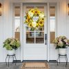 Sunflower Wreath with Hydrangeas, Lemons, Big Berry,Summer Wreath for Front Door, Unique Housewarming Gift,mother'day Gift,Farmhouse Porch Decor, Wall Decor-22IN
