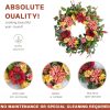 TEMPUS 24 Inch Spring Summer Wreath for Front Door – Artificial Sunflower & Dahlia Floral Wreath for Farmhouse Home Decor, Porch, Wall, Window, Wedding Party Decoration