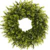28'' Large Boxwood Wreath for Front Door Porch Window Artificial Boxwood Leaves with White Seed Greenery Outdoor Indoor Wreath for Home Farmhouse Wall Decor Spring Summer Fall All Seasons (Green)