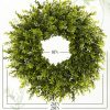 28'' Large Boxwood Wreath for Front Door Porch Window Artificial Boxwood Leaves with White Seed Greenery Outdoor Indoor Wreath for Home Farmhouse Wall Decor Spring Summer Fall All Seasons (Green)