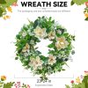 24 Inch Spring and Summer Magnolia Wreath for Front Door, Artificial White Magnolia with Berries and Greenery, Spring and Summer Door Wreath for Indoor Outdoor Decor