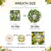 Spring Summer Wreaths for Front Door 24 Inch,Summer Wreath with Artificial Lemon,Daisy,Hydrangea & Lotus Pods,Door Wreath for Indoor Outdoor Farmhouse Home Decor