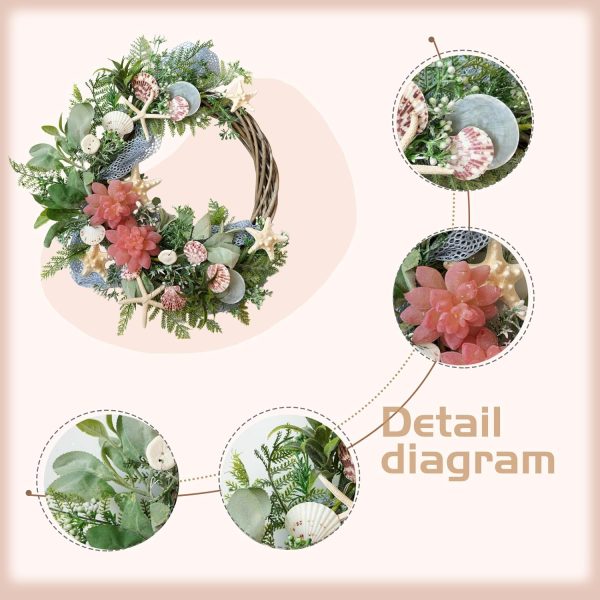 Shell Winter Spring Summer Wreath for Front Door