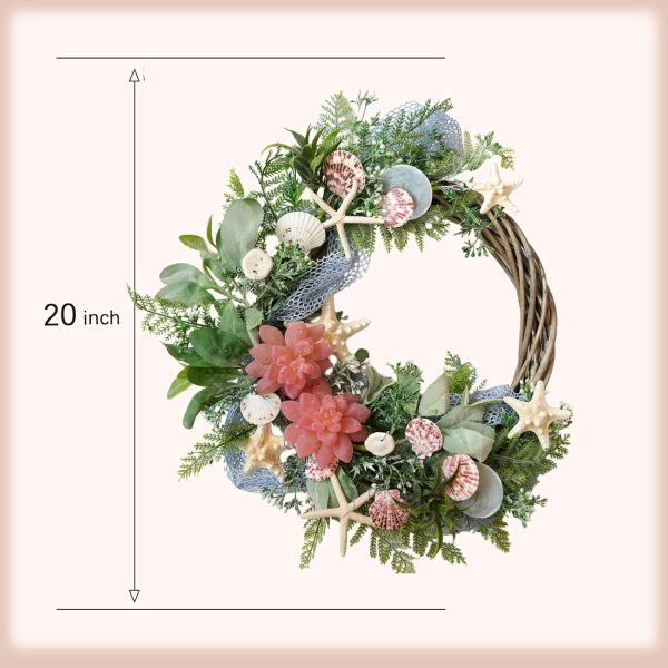 Shell Winter Spring Summer Wreath for Front Door