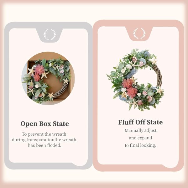 Shell Winter Spring Summer Wreath for Front Door