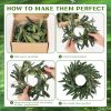 8 Pcs Artificial Green Olive Wreaths Greenery Wreath with Olive Leaves Mini Green Kitchen Cabinet Wreaths Swag Spring Summer Wreath for Front Door Porch Wall Window Farmhouse Wedding Decoration