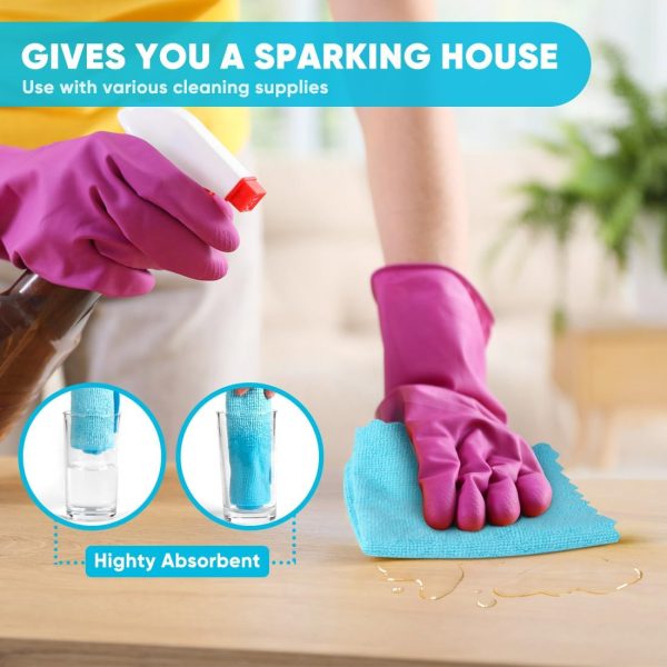 Orighty Microfiber Cleaning Cloth - 24 Pack, Cleaning Rags 12x11 inch | Highly Absorbent Household Cleaning Supplies, Reusable Microfiber Towels Lint Free Cloths for House, Kitchen, Car Care