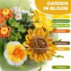 Crochet Flower Bouquet,Yellow Sunflower Bouquet with Card/Bag | Handmade knitted bouquet, ideal gift for Mother's Day, Teacher, Birthday, Graduation, Women, Wife