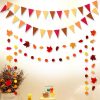 Happy Felt Fall Garland Banner,NO DIY, Thanksgiving Orange Hanging Streamer Thankful Pennant Banner Triangle Flag for Harvest Autumn Theme Festival Birthday Wedding Party Decorations