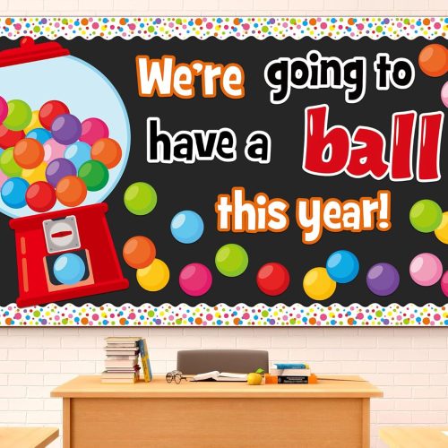 Naozinebi Gumball Machine Bulletin Board Set Colorful Bubble Gumballs Bulletin Board Bubble Gumball Cutouts for Back to School Welcome Candy Theme Classroom Educational Learning Activities Decoration