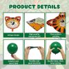 CT0524-FAB-11GT_4 86-Pcs Jungle Safari Animal Balloons for Birthday Party Decorations | Foil & Latex, Zebra, Elephant, Monkey, Leopard, Giraffe, Lion, Tiger, Crocodile for Baby Shower,Wild One Birthday Decorations