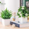 CT0528-PCS-170GT_4 Der Rose 4 Pack Small Fake Plants with Flowers, Bathroom Desk Decor Indoor | UV-resistant fake flowers, varied bloom styles in white pots, for desk shelf bathroom office and spring classroom decor