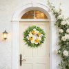 24'' Wreaths for Front Door, Porch, Farmhouse Decor - Summer Wreath with Peony Ranunculus for Window Wall Home Decor All Seasons - Yellow & White