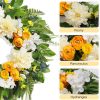 24'' Wreaths for Front Door, Porch, Farmhouse Decor - Summer Wreath with Peony Ranunculus for Window Wall Home Decor All Seasons - Yellow & White