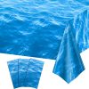 CT0611-SMR-218GT_1 3 Pack Ocean Waves Plastic Tablecloth, Disposable Water Print Table Cloths | Pe Plastic, Waterproof Surface, 54×108In Fit Most Rectangular Tables, Easy Wipe Clean, Beach Pool Under The Sea Party Decor
