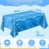 CT0611-SMR-218GT_2 3 Pack Ocean Waves Plastic Tablecloth, Disposable Water Print Table Cloths | Pe Plastic, Waterproof Surface, 54×108In Fit Most Rectangular Tables, Easy Wipe Clean, Beach Pool Under The Sea Party Decor