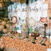 4Pcs Animal Print Table Cloths, Jungle Animal Theme Table Cover, Rectangular Leopard Tiger Zebra Giraffe Jungle Tablecloth for Zoo Safari Baby Showers Jungle Theme Birthday Decorations, 51x 86 Inch