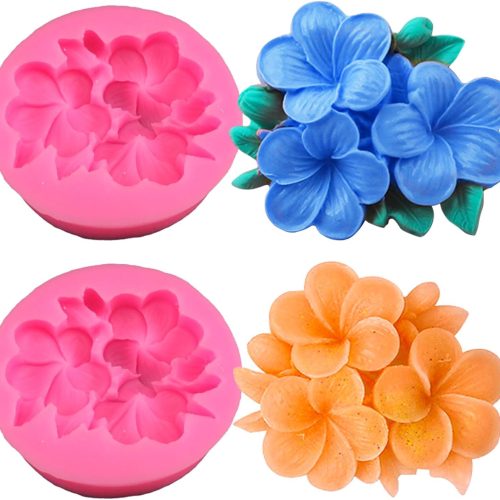 CT0620-MDS-130GT_1 Wehous 2PCS Flower Silicone Mold 3D Cute Flower Resin Candle Molds for Candle Making Silicone Fondant Chocolate Cake Decorating Mold Candle Soap Wax Resin Concrete Clay Casting Craft Mould