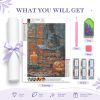 AuraDraw Witch Hat Diamond Art Kits for Adults, Halloween Book Diamond Painting Kits for Adults, Round Full Drill Diamonds for Home Decor-12x16inch
