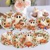 CT07013BTS294GT_2 8 Pcs Diamond Art Coasters Kit for Adult with Holder, Diamond Coaster 4x4in | DIY Halloween Ghost Diamond Painting Kits Coaster with Cork Pads, 5D Fall Diamond Dots Coasters Set for Adult Home Decor