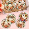 CT07013BTS294GT_4 8 Pcs Diamond Art Coasters Kit for Adult with Holder, Diamond Coaster 4x4in | DIY Halloween Ghost Diamond Painting Kits Coaster with Cork Pads, 5D Fall Diamond Dots Coasters Set for Adult Home Decor