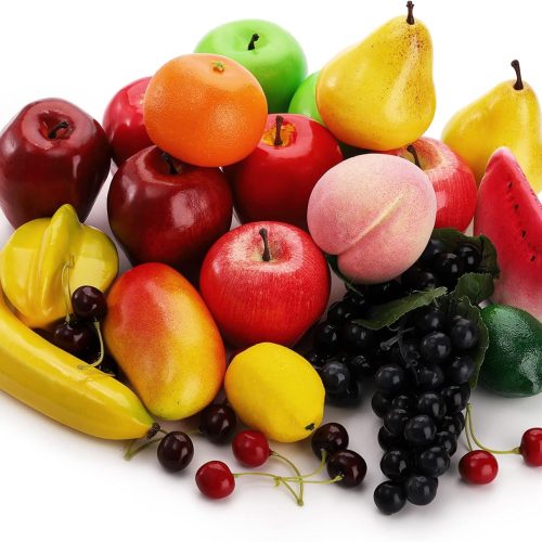 CT07018AF78GT_1 ZEAYEA 28 Pcs Artificial Fruit, Decorative Lifelike Realistic Fake Fruit Decor for Christmas Home Christmas Party Decoration, Multiple Fruits