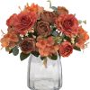Artificial Flowers Fake Peony Silk Flowers Hydrangea Bouquet Decor Faux Camellia Flower for Home Living Room Table Centerpieces Decoration