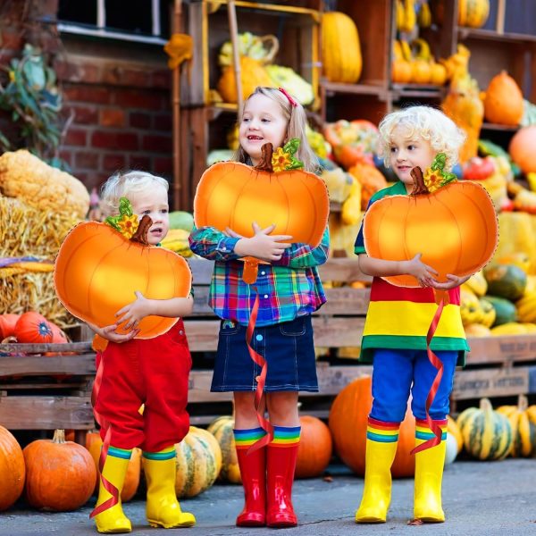 NOVWANG 18Pcs Pumpkin Balloons for Thanksgiving Halloween Party Decorations | Mylar Foil, Halloween Thanksgiving Autumn Party, Room Yard Event Decoration, 18Pcs Fall Orange Pumpkins Supplies