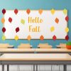 60 PCS Fall Cutouts for Bulletin Board Decoration, Maple Leaves Autumn Leaf Paper Cut Outs for Thanksgiving Fall Autumn Party Office Home School Classroom Bulletin Board Decoration