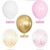 Pink and Gold Balloons Set, Pink White balloons, Confetti Balloons | 50Pcs 12 Inch Pink White Gold Balloons, Latex Balloon for Girl Women Princess Baby Shower Birthday Wedding Party Decorations