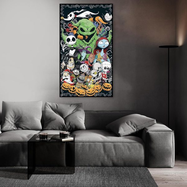 Halloween Diamond Art Kits for Adults, Diamond Painting Kits for Beginner | DIY 5D Large Diamond Dots Round Full Drill Crafts for Gem Art Dot Art for Adults Home Wall Decor for Teens Boys 15 .7×27.5in