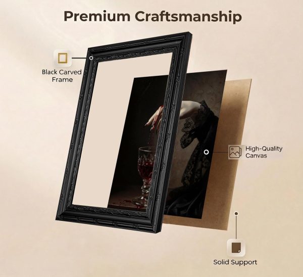 CT12054CT_3 EIDHFBFJ Gothic Dark Academy Wall Art Blood Chalice Vampire Painting Victorian Gothic Wall Decor Moody Macabre Print Artwork for Living Room Bedroom Home Decoration 9x11 in