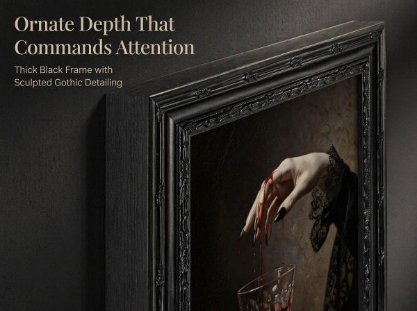 CT12054CT_4 EIDHFBFJ Gothic Dark Academy Wall Art Blood Chalice Vampire Painting Victorian Gothic Wall Decor Moody Macabre Print Artwork for Living Room Bedroom Home Decoration 9x11 in