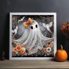 CT12598CT_3 Halloween Diamond Art Kits for Adults,Ghost Diamond Painting Wall Decor | Diamond Art Kit for Beginners, 5D DIY Full Drill Diamond Painting Gem Art, Home Wall Art Gifts(14x14 inch)