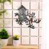 CT1of4GT_3 Peryiter Birds Wall Metal Decor Outdoor Art Hanging Metal Tree with Birdhouse for Living Room Tree Leaf Wall Decor for Indoor Outdoor Garden(Brown)