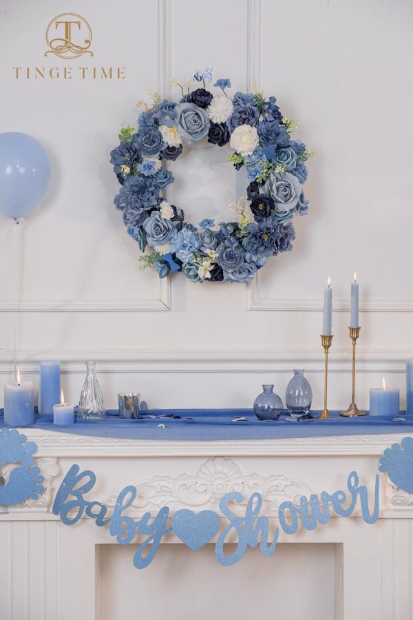 TINGE TIME Fake Flowers Artificial Flowers Peonies Bulbous Chrysanthemum Daisy Hydrangea Sunflower Violets Dahlia Daffodils Epiphyllum Orchid Cherry Blossom Camellia Leyaron (Dusty Blue)