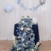 TINGE TIME Fake Flowers Artificial Flowers Peonies Bulbous Chrysanthemum Daisy Hydrangea Sunflower Violets Dahlia Daffodils Epiphyllum Orchid Cherry Blossom Camellia Leyaron (Dusty Blue)