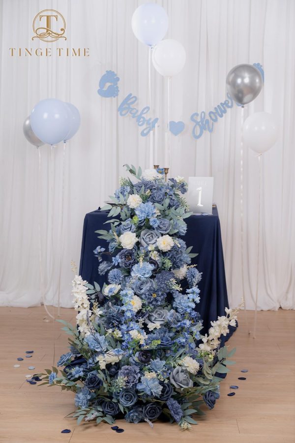 TINGE TIME Fake Flowers Artificial Flowers Peonies Bulbous Chrysanthemum Daisy Hydrangea Sunflower Violets Dahlia Daffodils Epiphyllum Orchid Cherry Blossom Camellia Leyaron (Dusty Blue)