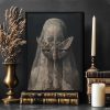 CT2025CT_3 Framed Dark Academia Wall Art Victorian Gothic Women Canvas Prints Veiled Woman Moth Painting Dark Moody Aesthetic Pictures Wall Decor Creepy Goth Poster for Living Room Bedroom Bathroom 12x16 Inch