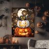 Reivworl Halloween Diamond Art Kits for Adults, Pumpkin Diamond Painting Kits, Gem Art Kit for Gifts and Home Interior Decor 12x16 Inch