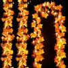 CT25EZ876CT_1 Luditek Fall Decor 3-Pack Fall Leaf Garland with Lights, Total 24.6ft 60 LED Halloween String Lights, Thanksgiving Decorations for Home Holiday Autumn Indoor Friendsgiving Gift