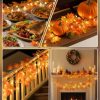 CT25EZ876CT_4 Luditek Fall Decor 3-Pack Fall Leaf Garland with Lights, Total 24.6ft 60 LED Halloween String Lights, Thanksgiving Decorations for Home Holiday Autumn Indoor Friendsgiving Gift
