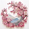 DIADAY Cherry Blossom Diamond Art Painting Kits for Adults, 5D Crystal Rhinestone Special Shaped Diamond Art Kits Floral, DIY Crafts Home Wall Decor Gift Art 12 x 12 Inches