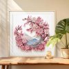 DIADAY Cherry Blossom Diamond Art Painting Kits for Adults, 5D Crystal Rhinestone Special Shaped Diamond Art Kits Floral, DIY Crafts Home Wall Decor Gift Art 12 x 12 Inches